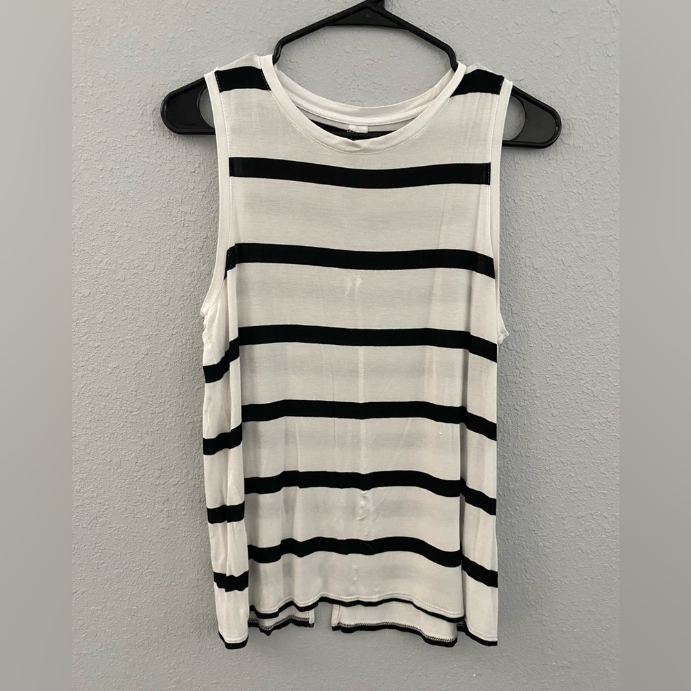 Black and white striped tank top. Size L.